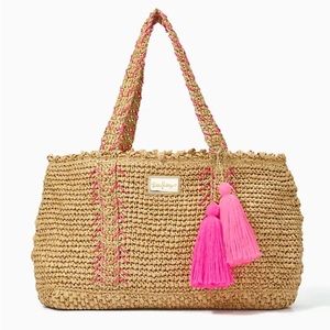 NWT! Lilly Pulitzer Nosara Straw Tote Bag